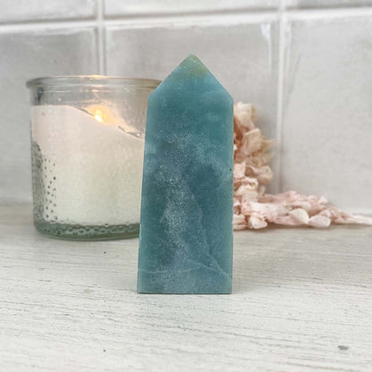 Polished Sky Blue Quartz Tower