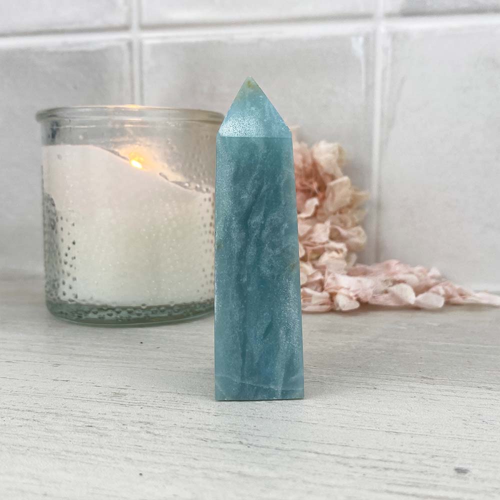 Polished Sky Blue Quartz Tower