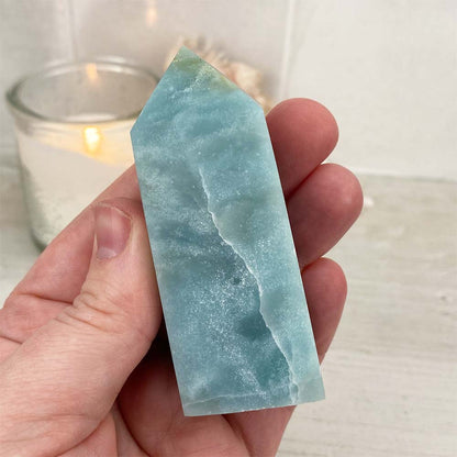 Polished Sky Blue Quartz Tower