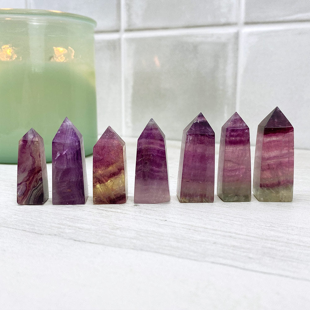 Small Polished Purple Fluorite Towers