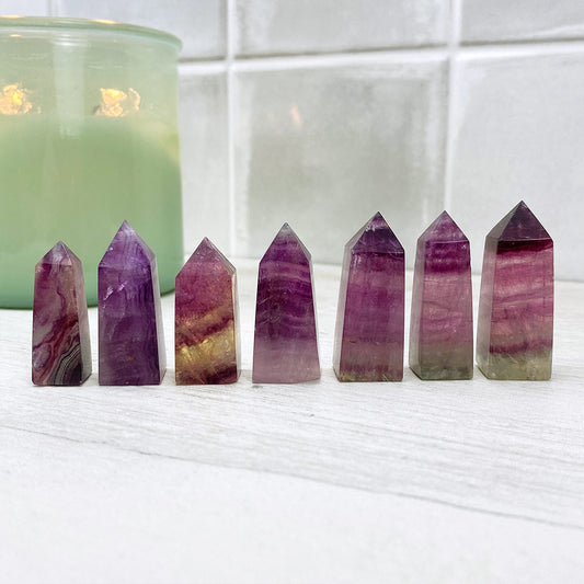 Small Polished Purple Fluorite Towers