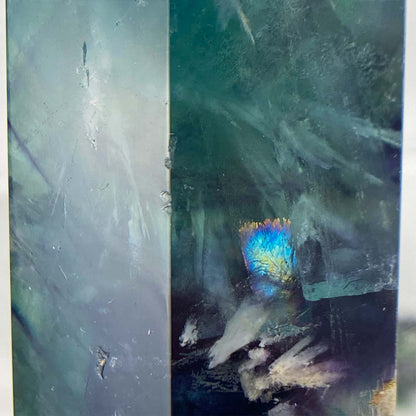 Polished Rainbow Snowflake Fluorite Tower