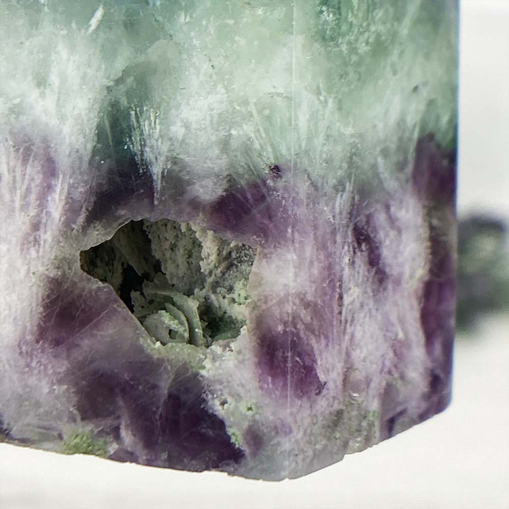 Polished Rainbow Snowflake Fluorite Tower