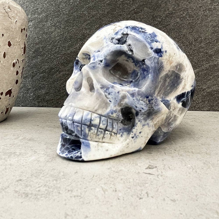 sodalite skull carving