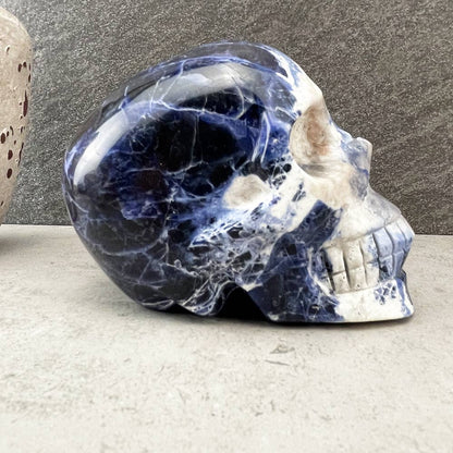sodalite skull carving