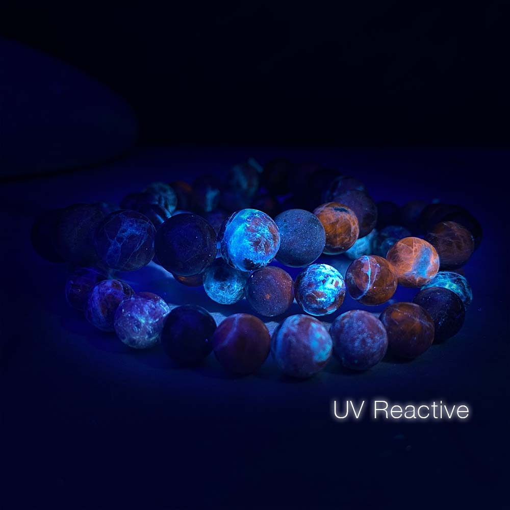 UV Reactive Sodalite Beaded Gemstone Stretch Bracelet