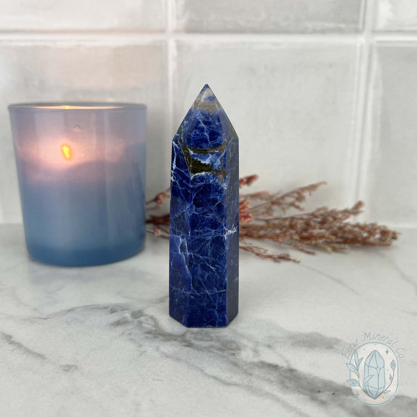 UV Reactive Polished Natural Sodalite Tower