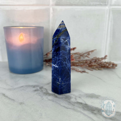 UV Reactive Polished Natural Sodalite Tower