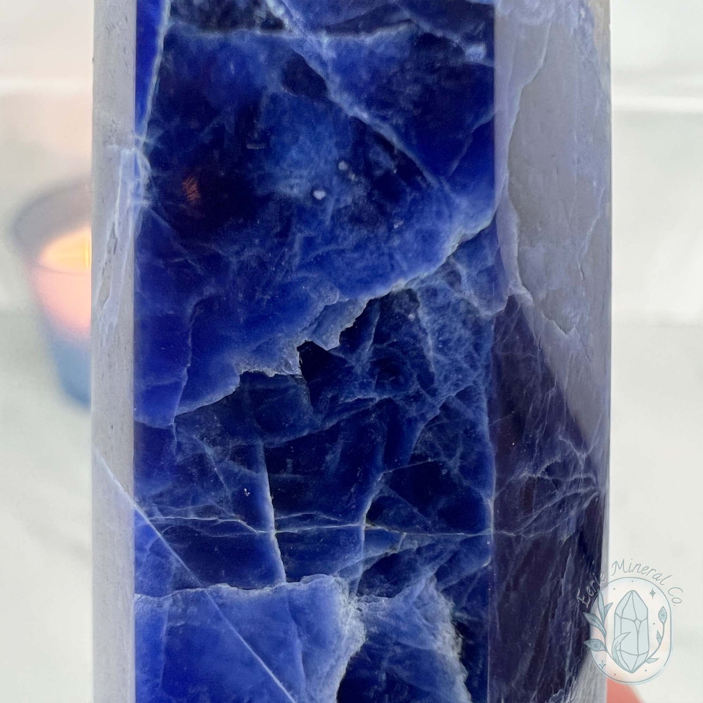 UV Reactive Polished Natural Sodalite Tower