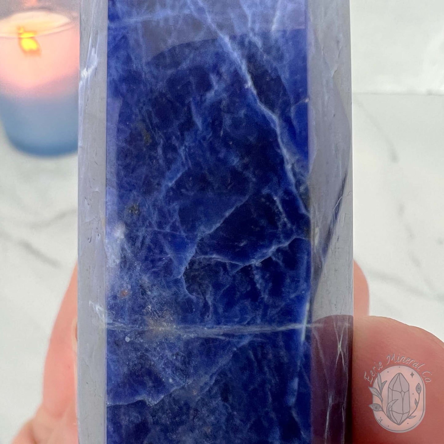 UV Reactive Polished Natural Sodalite Tower