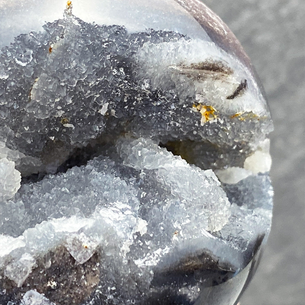Polished Black Druzy Sphalerite Sphere