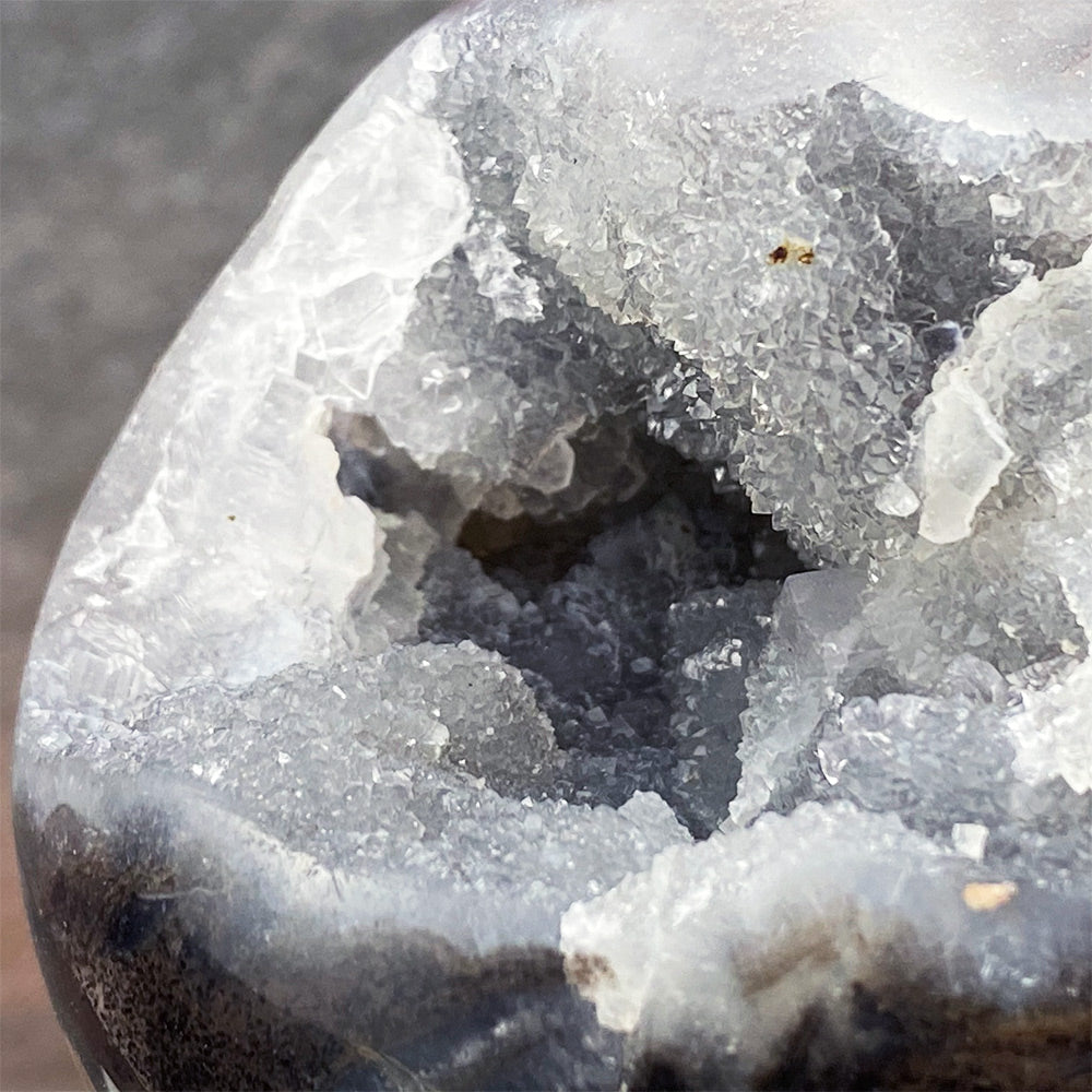 Polished Black Druzy Sphalerite Sphere