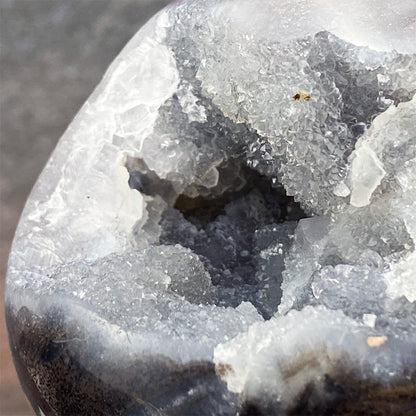 Polished Black Druzy Sphalerite Sphere