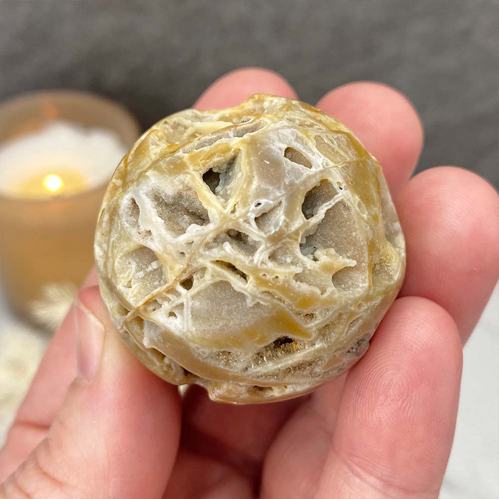 Polished Druzy Sphalerite Sphere
