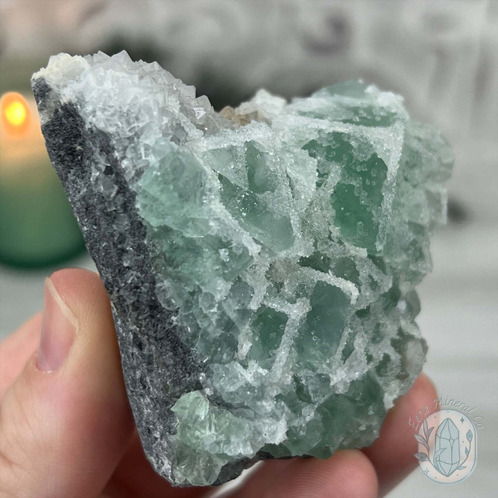 Natural Druzy Green Sugar Fluorite Specimen