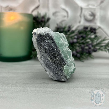 Natural Druzy Green Sugar Fluorite Specimen