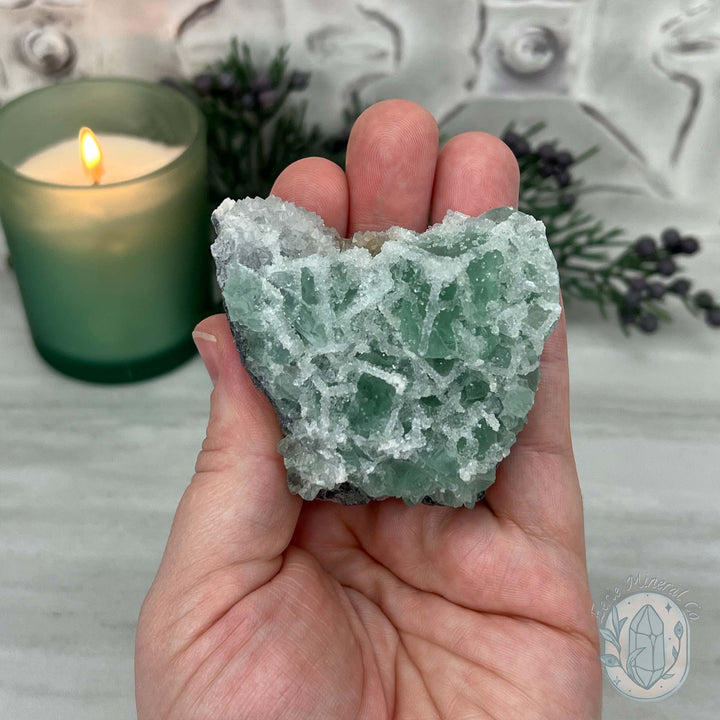 Natural Druzy Green Sugar Fluorite Specimen