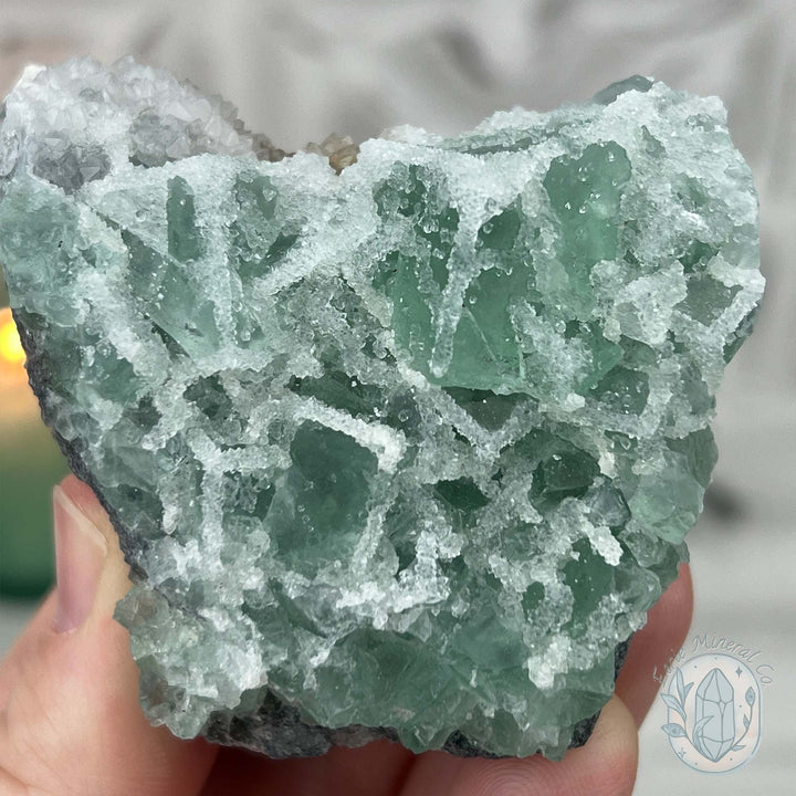 Natural Druzy Green Sugar Fluorite Specimen