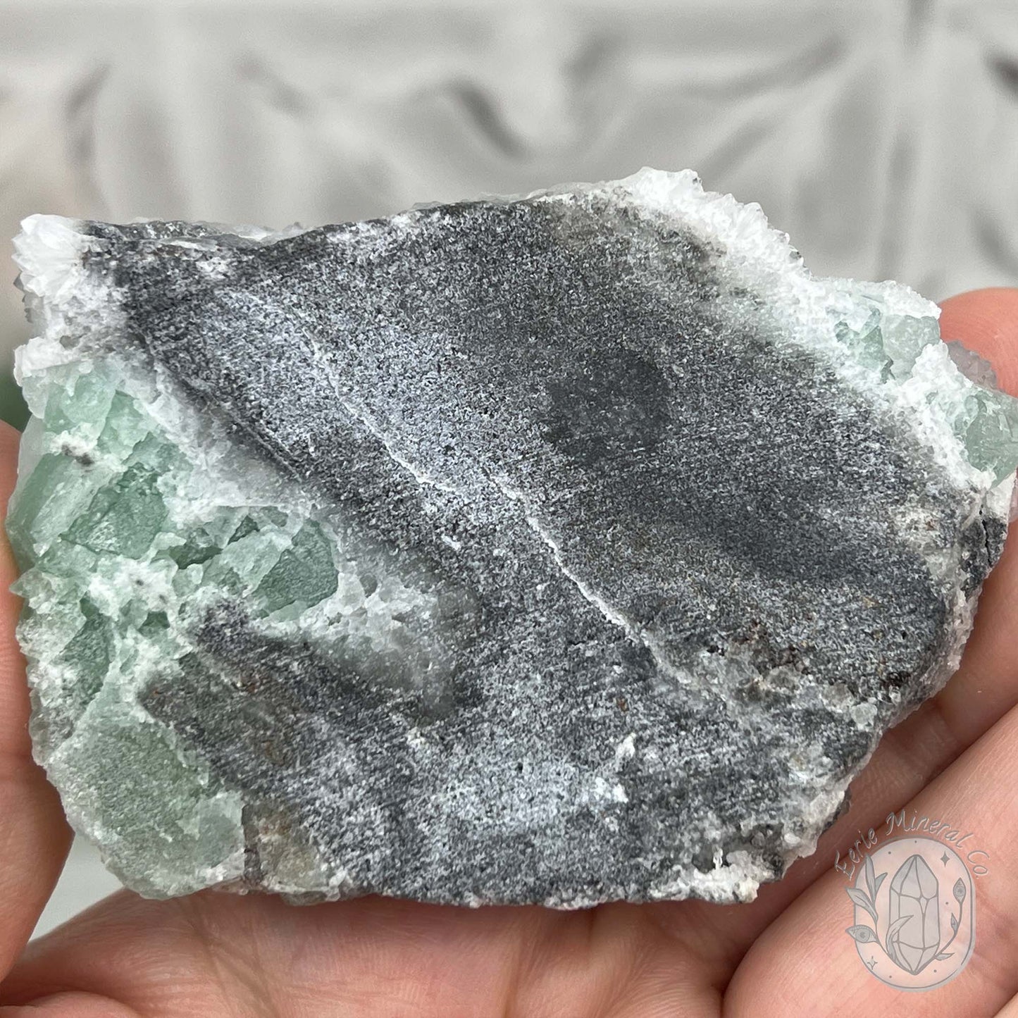 Natural Druzy Green Sugar Fluorite with Quartz Specimen