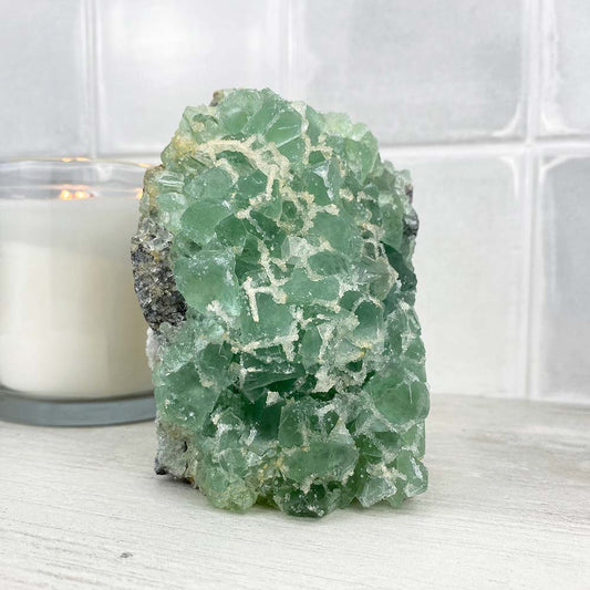 Natural Green Sugar Fluorite Specimen