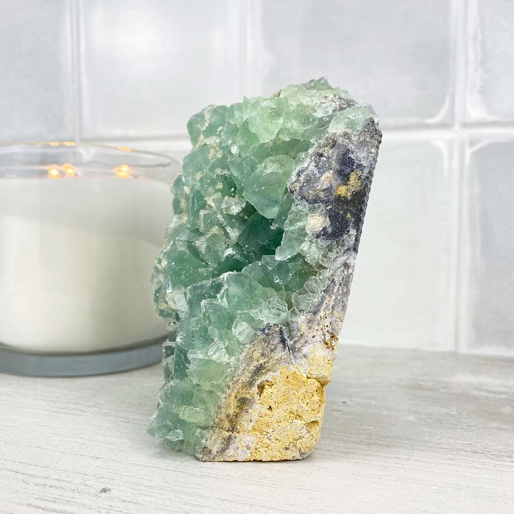 Natural Green Sugar Fluorite Specimen