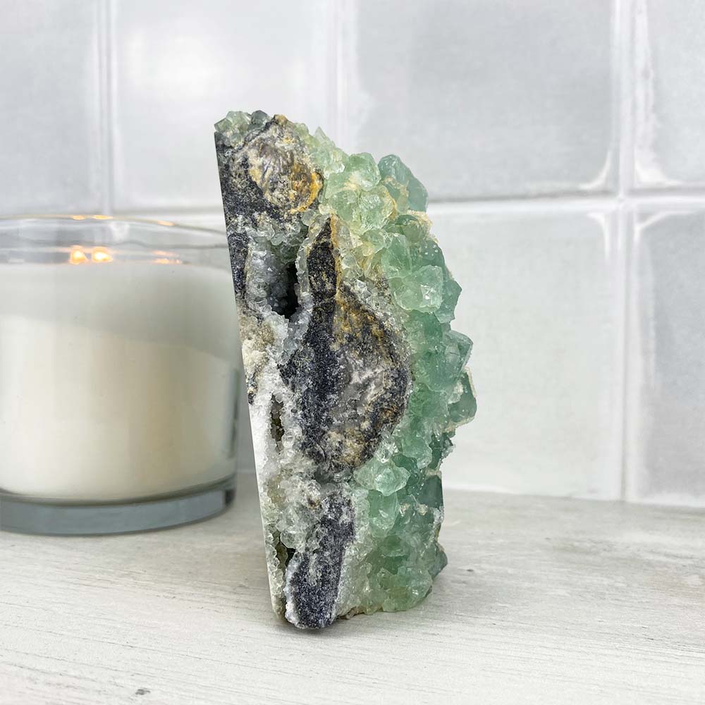 Natural Green Sugar Fluorite Specimen