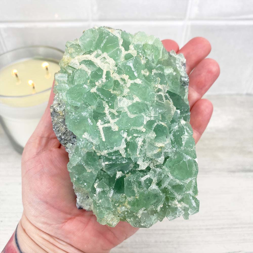Natural Green Sugar Fluorite Specimen