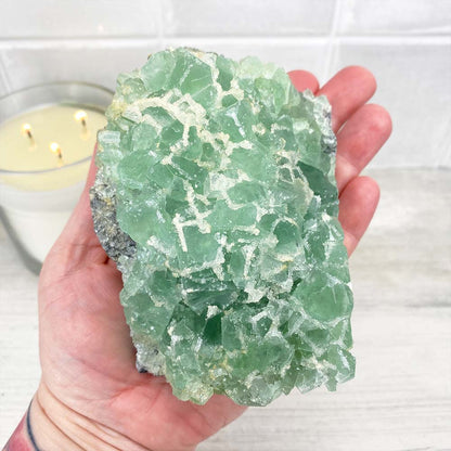 Natural Green Sugar Fluorite Specimen