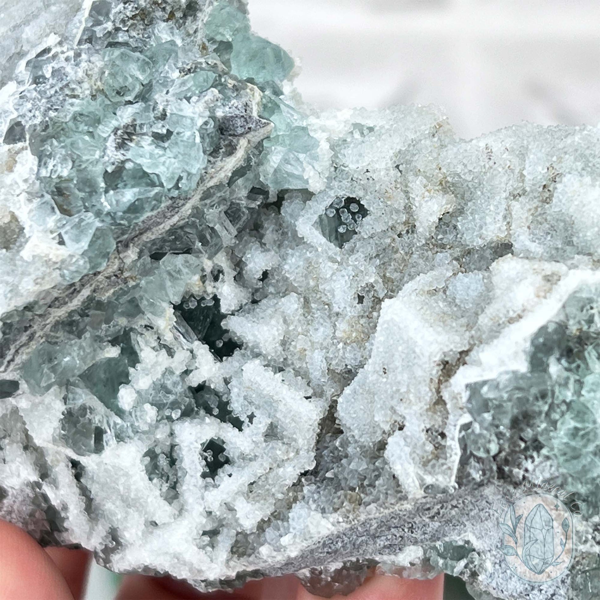 Natural Druzy Green Sugar Fluorite Specimen