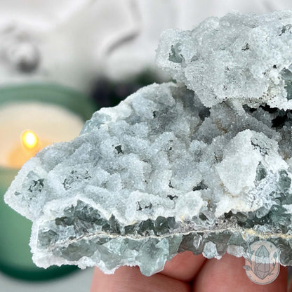 Natural Druzy Green Sugar Fluorite Specimen