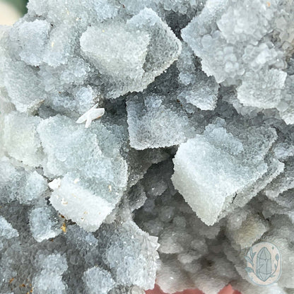 Natural Druzy Green Sugar Fluorite with Quartz Specimen