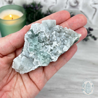 Natural Druzy Green Sugar Fluorite Specimen