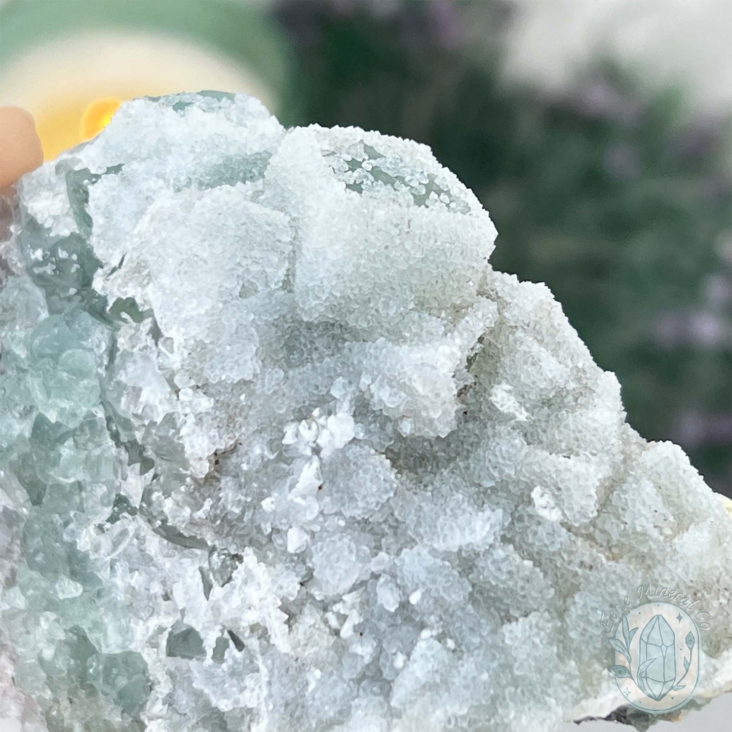 Natural Druzy Green Sugar Fluorite Specimen