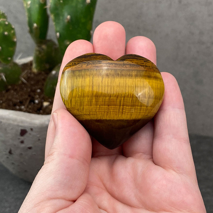 Hand Carved and Polished Tiger Eye Hearts