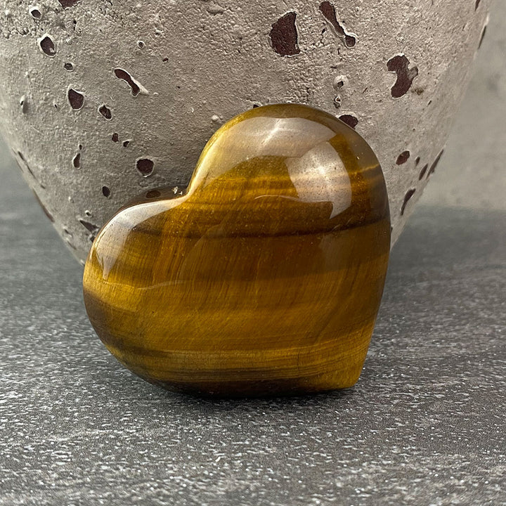 Hand Carved and Polished Tiger Eye Hearts