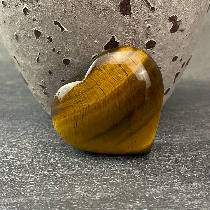 Hand Carved and Polished Tiger Eye Hearts