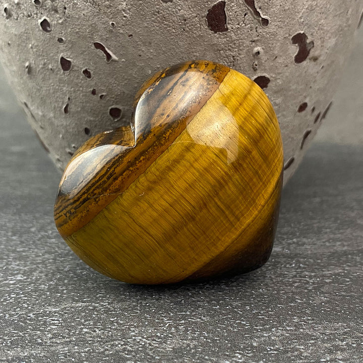 Hand Carved and Polished Tiger Eye Hearts