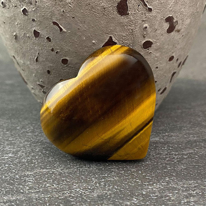 Hand Carved and Polished Tiger Eye Hearts