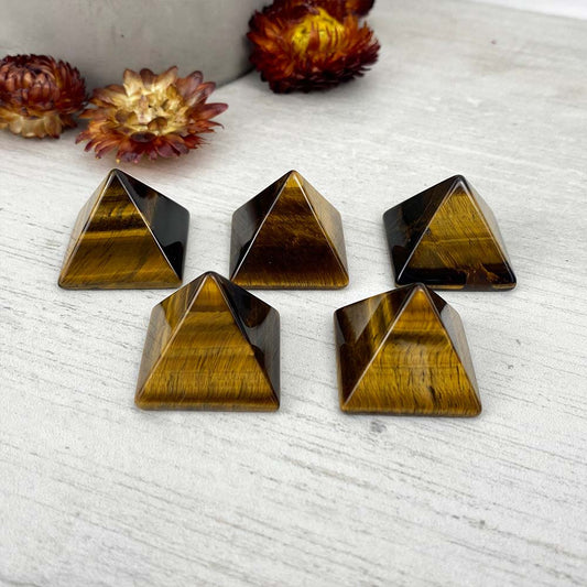 Polished Tiger Eye Pyramid Carving