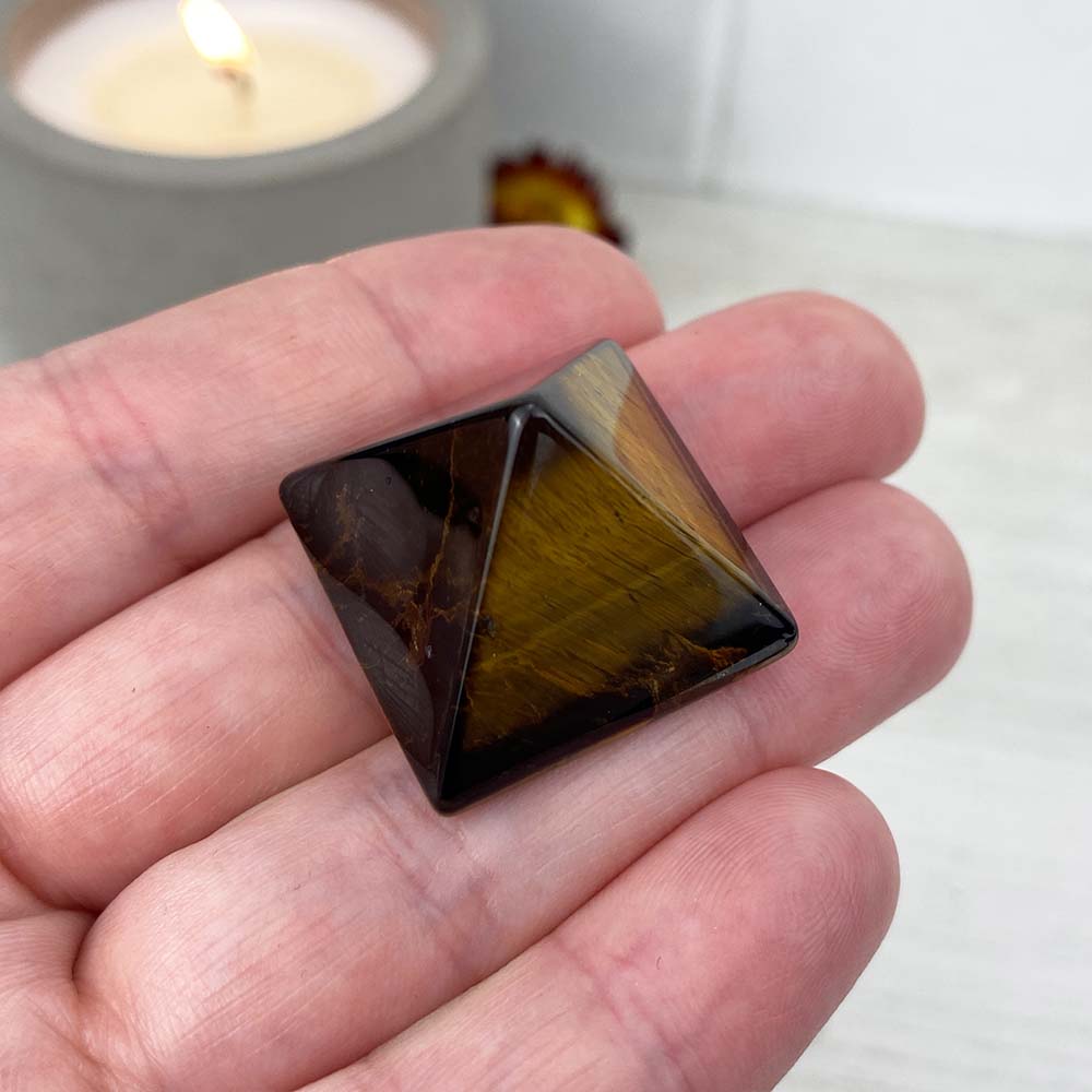 Polished Tiger Eye Pyramid Carving
