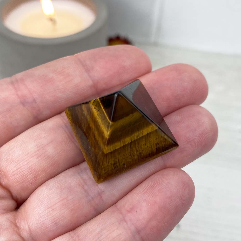 Polished Tiger Eye Pyramid Carving