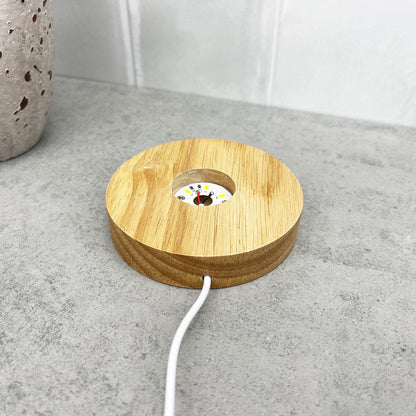 USB Powered LED Light Wood Sphere Holder