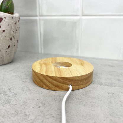 USB Powered LED Light Wood Sphere Holder