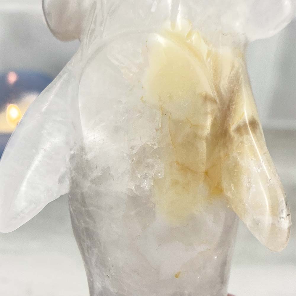 Polished Flower Agate Shark Carving