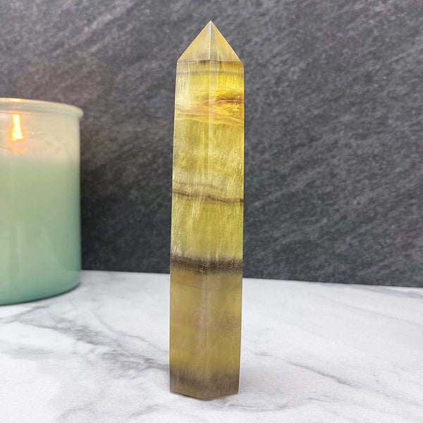 Polished Yellow Fluorite Tower