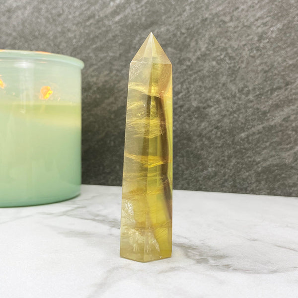 Polished Yellow Fluorite Tower