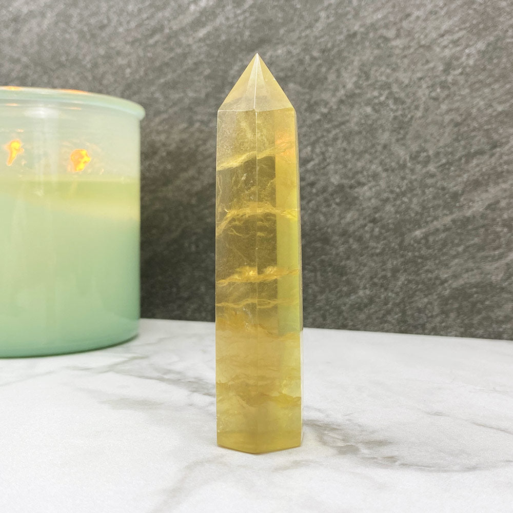 Polished Yellow Fluorite Tower