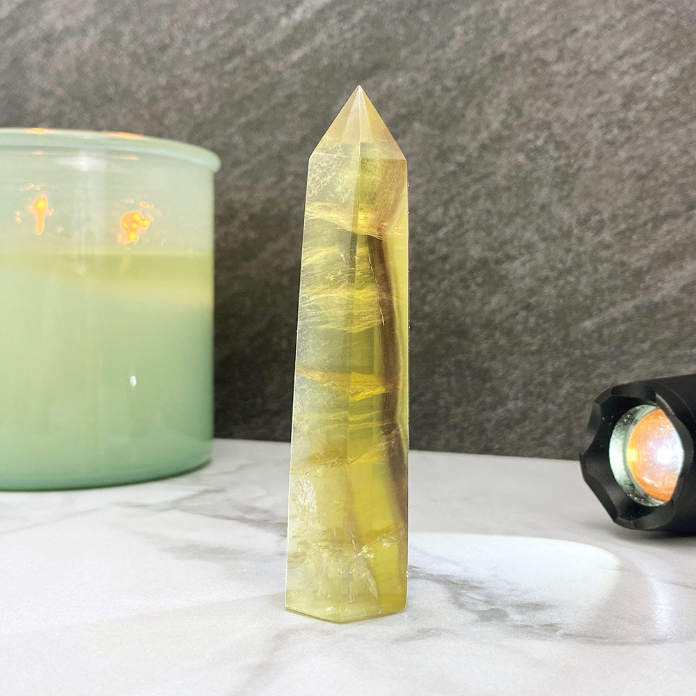 Polished Yellow Fluorite Tower