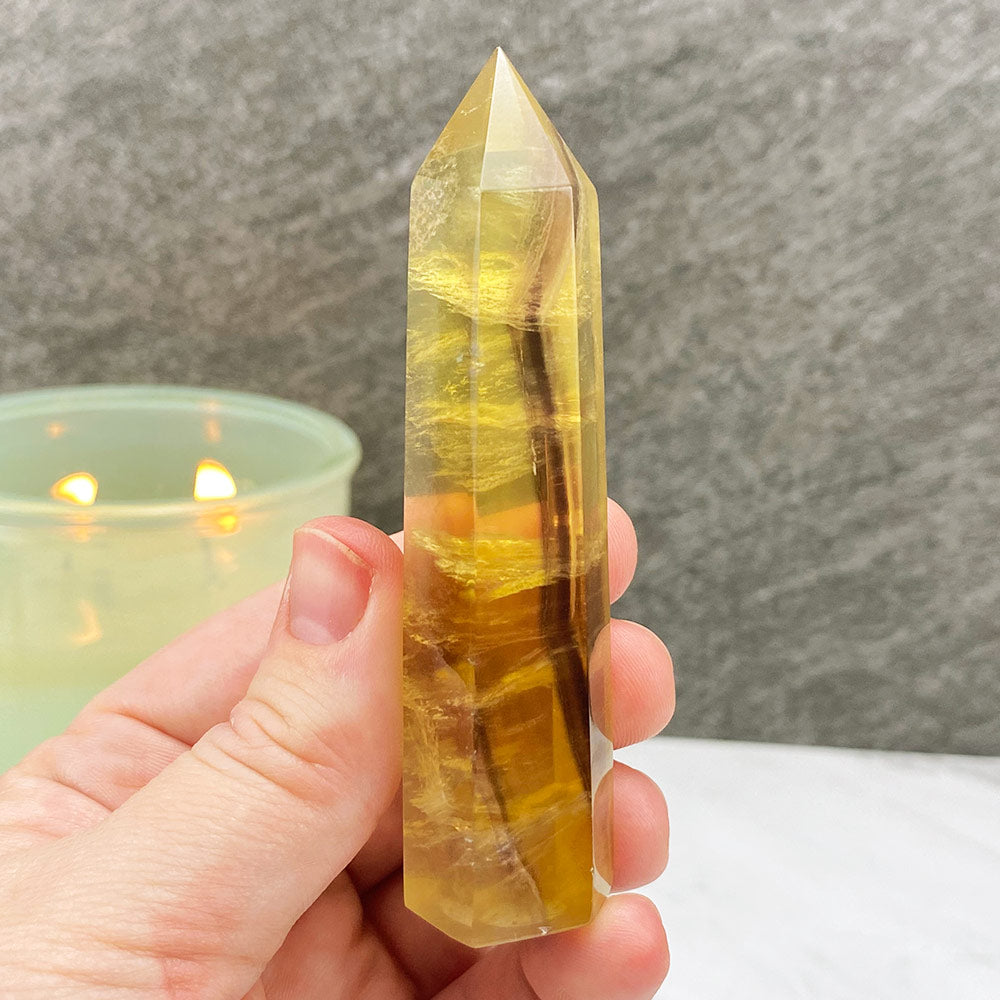 Polished Yellow Fluorite Tower