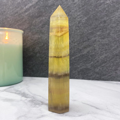 Polished Yellow Fluorite Tower